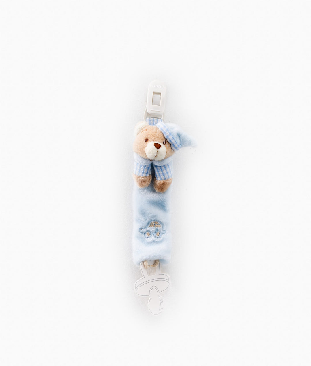 Baby Comforter & Dummy Clip Set - Blue