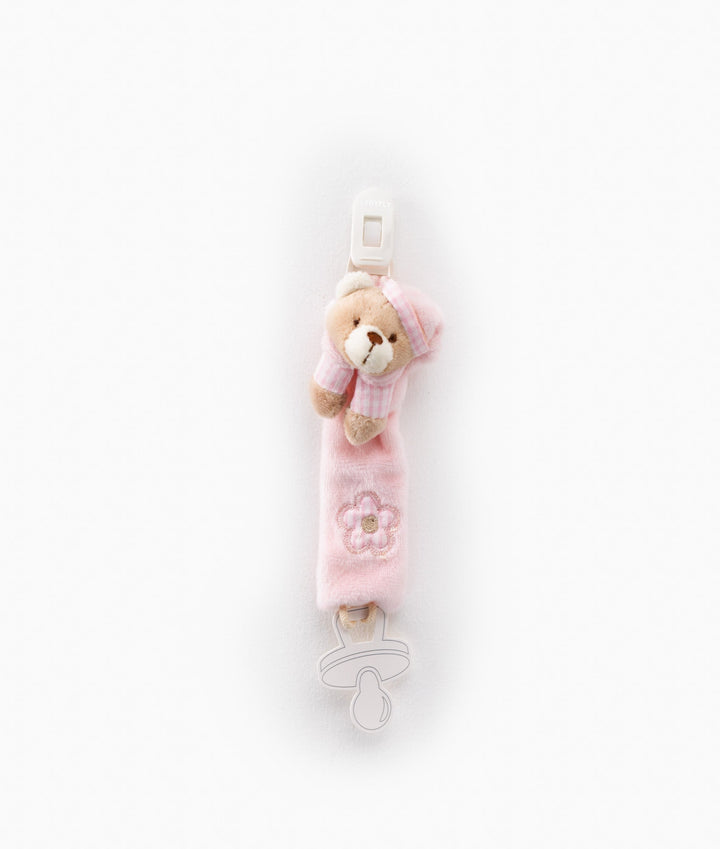 Baby Comforter & Dummy Clip Set - Pink