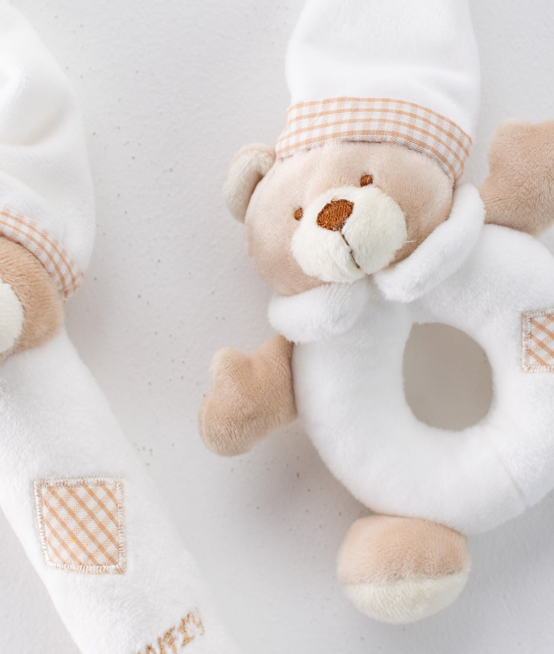 Bear Squeezy & Rattle Set - Beige