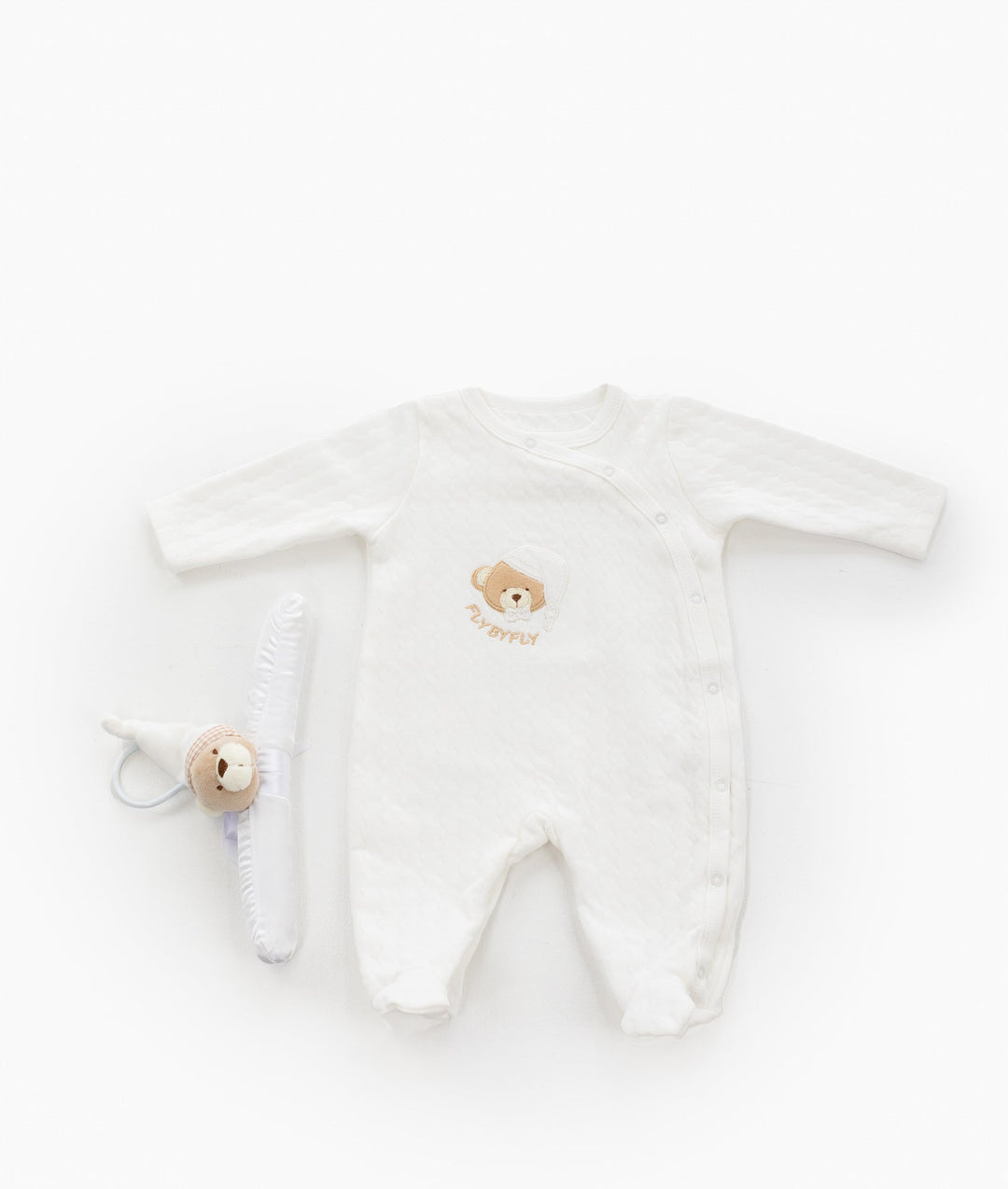 Cotton Jumpsuit & Hanger Set - Beige