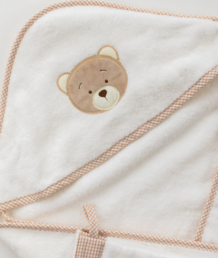 Hooded Towel with Mitt & Toy - Beige