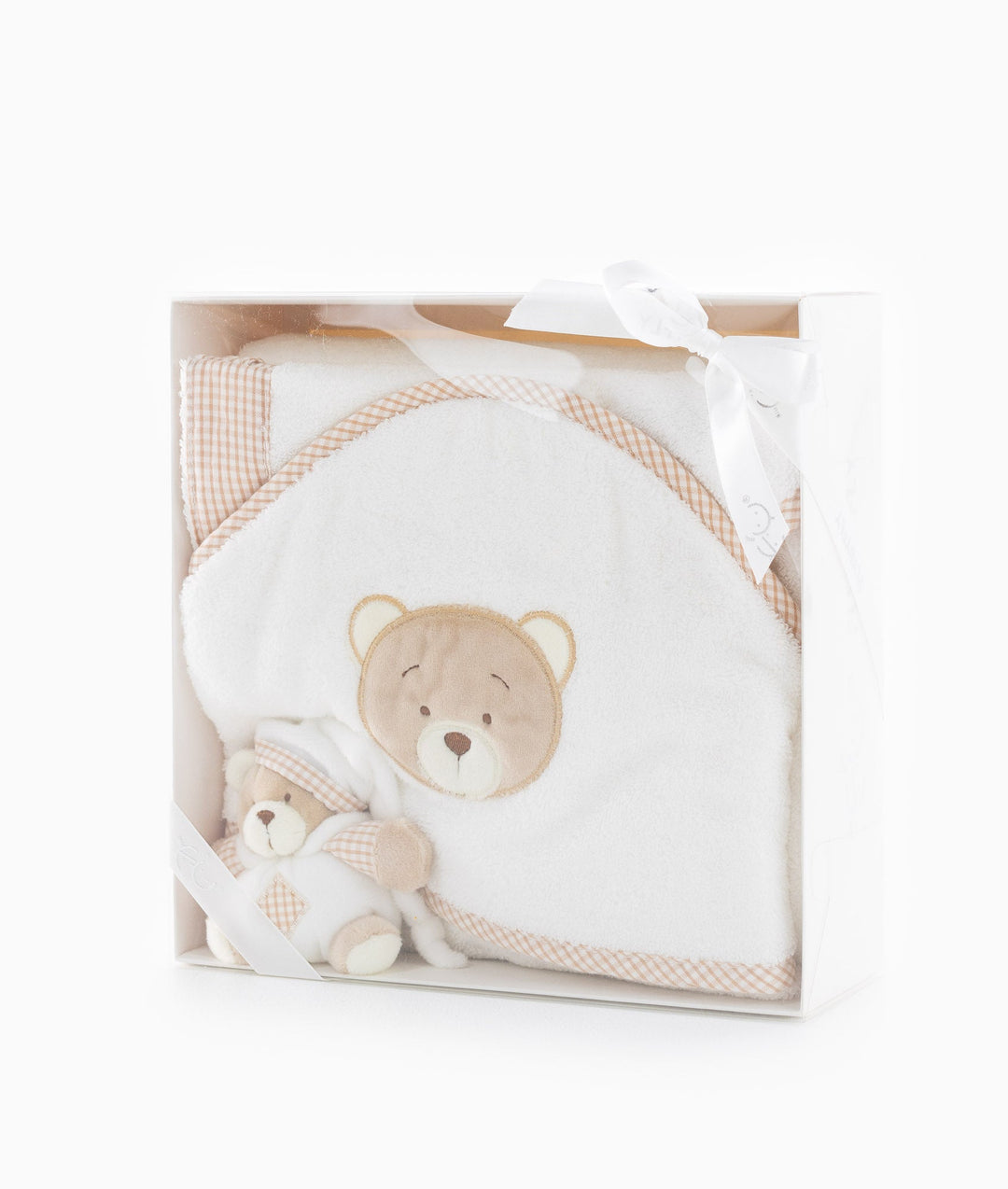 Hooded Towel with Mitt & Toy - Beige